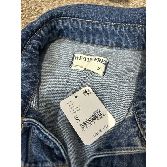 We the Free People Women's Marla Denim Jumpsuit Short Sleeve Size S New Utility - Picture 10 of 12